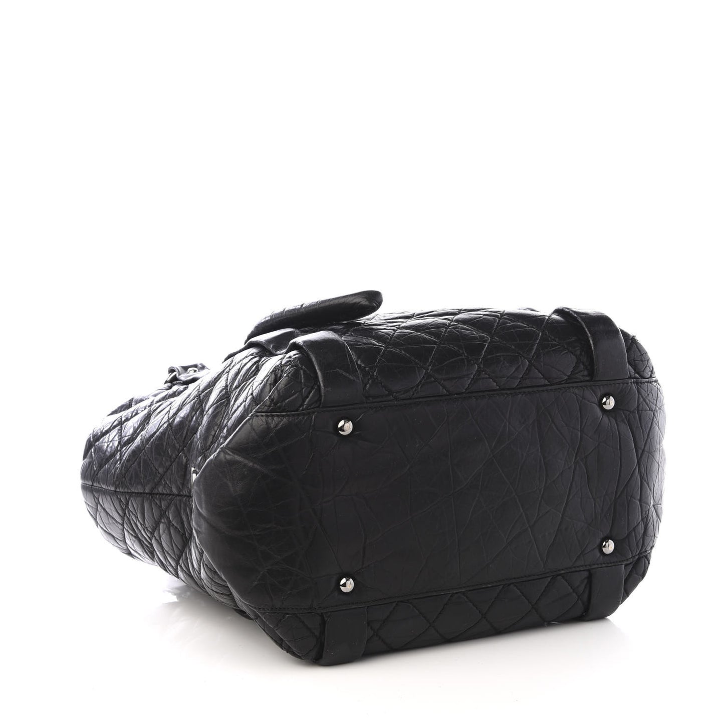 Aged Calfskin Vintage Ligne Lady Braid Tote Black