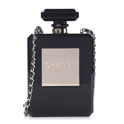 Chanel Plexiglass Perfume Bottle Clutch Black 1 of 11