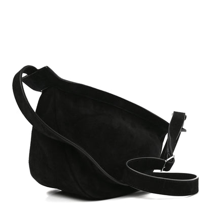 The Row Suede Small Slouchy Banana Bag Black 3 of 9