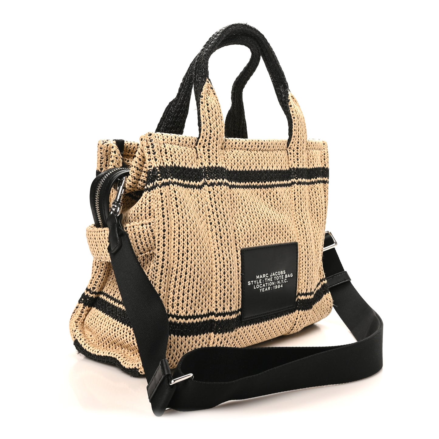 Straw Jacquard Medium The Traveler Tote Bag Natural