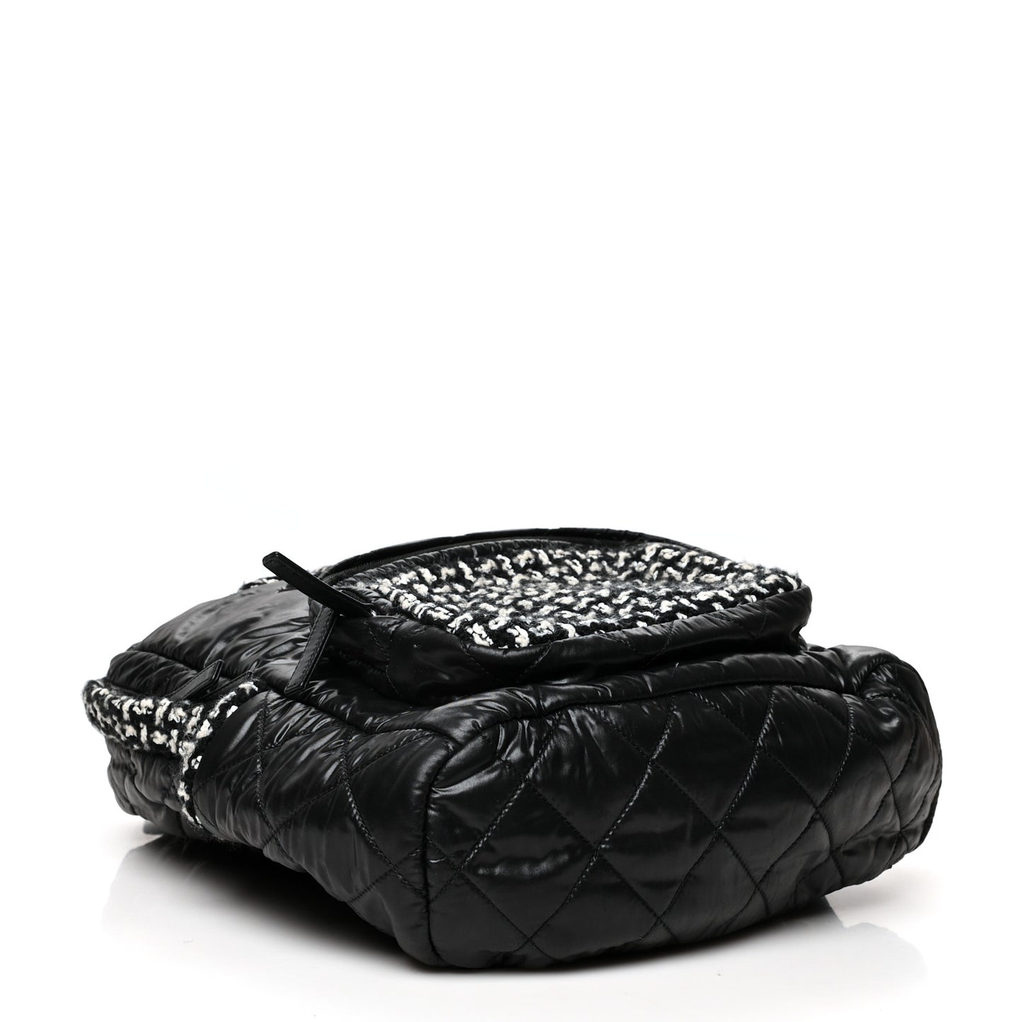 Nylon Tweed CC Backpack Black White