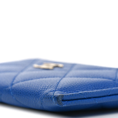Chanel Caviar Quilted Card Holder Blue 10 of 11