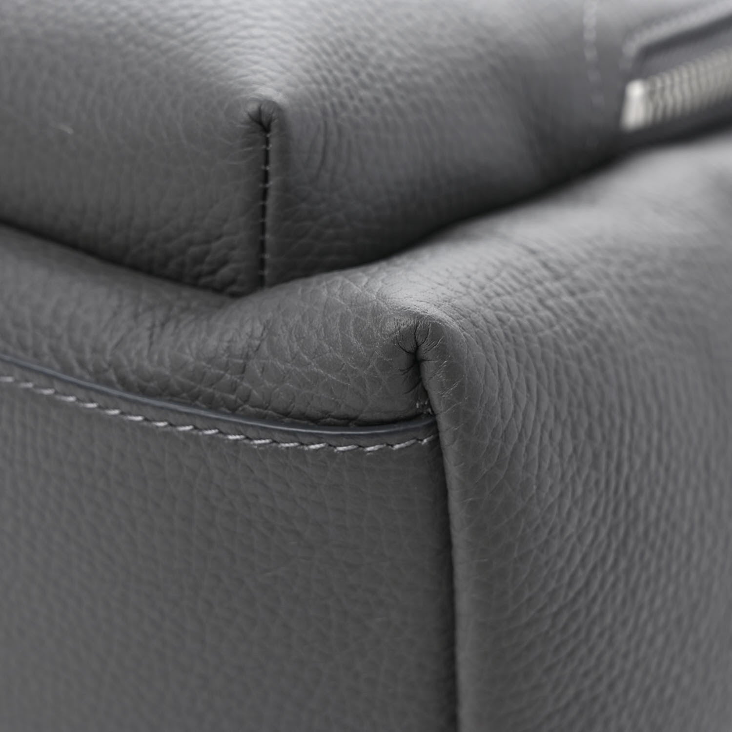 Burberry Calfskin Logo Embossed Backpack Charcoal Grey 10 of 10