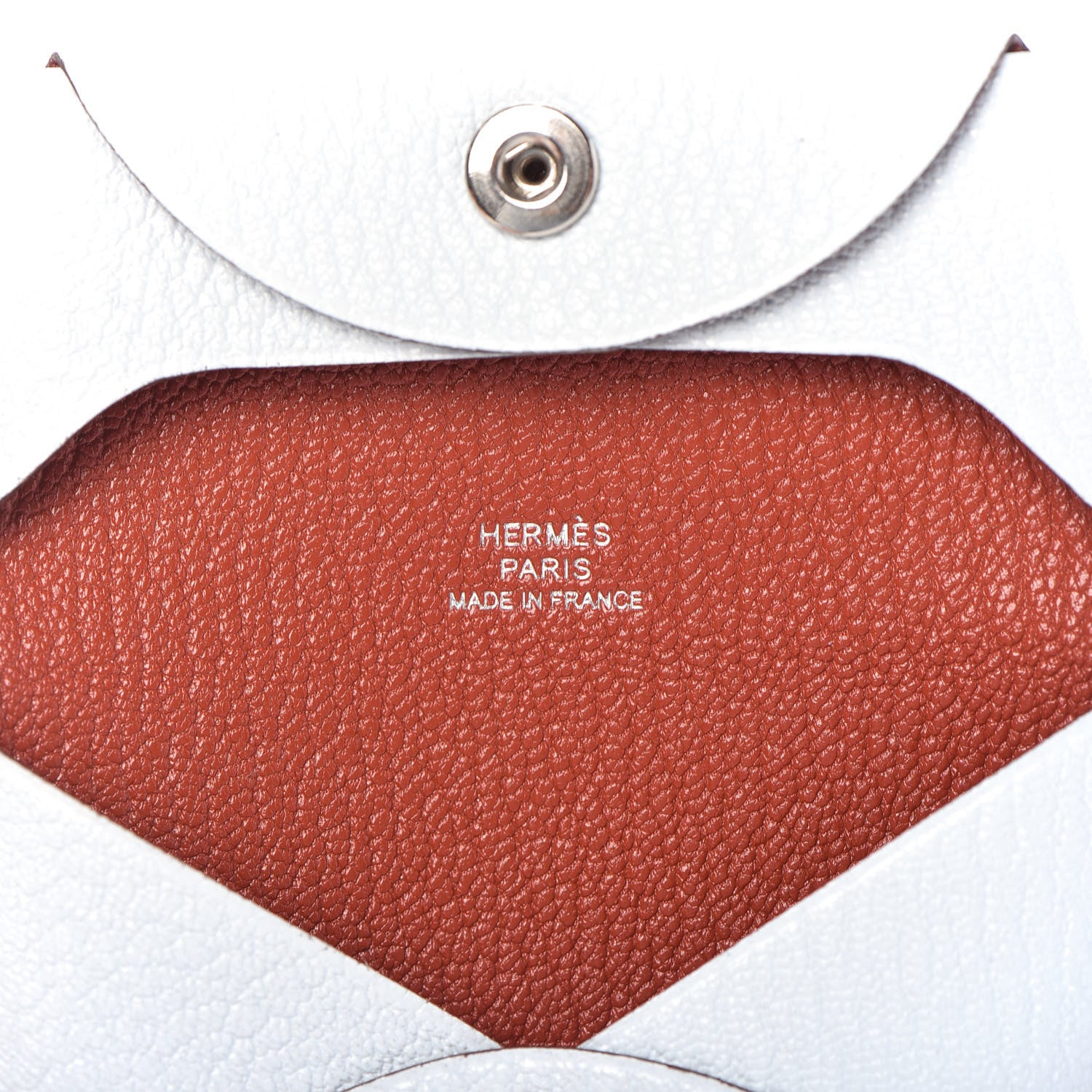 Hermes Chevre Mysore Bastia Verso Coin Purse Bleu Brume Brique 6 of 8