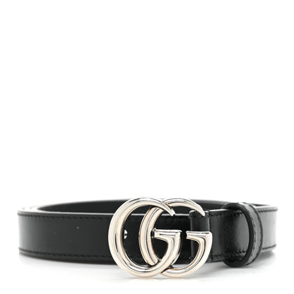 Gucci Plutone Calfskin Palladium Double G 20mm Belt 90 36 Black 1 of 4