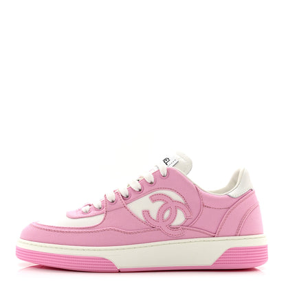 Chanel Cotton Sneakers 38.5 Pink White 1 of 9