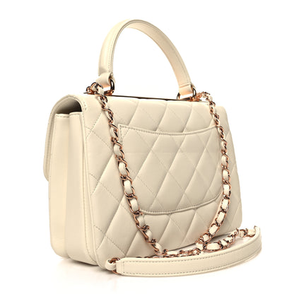 Chanel Lambskin Quilted Small Trendy CC Dual Handle Flap Bag White 3 of 13