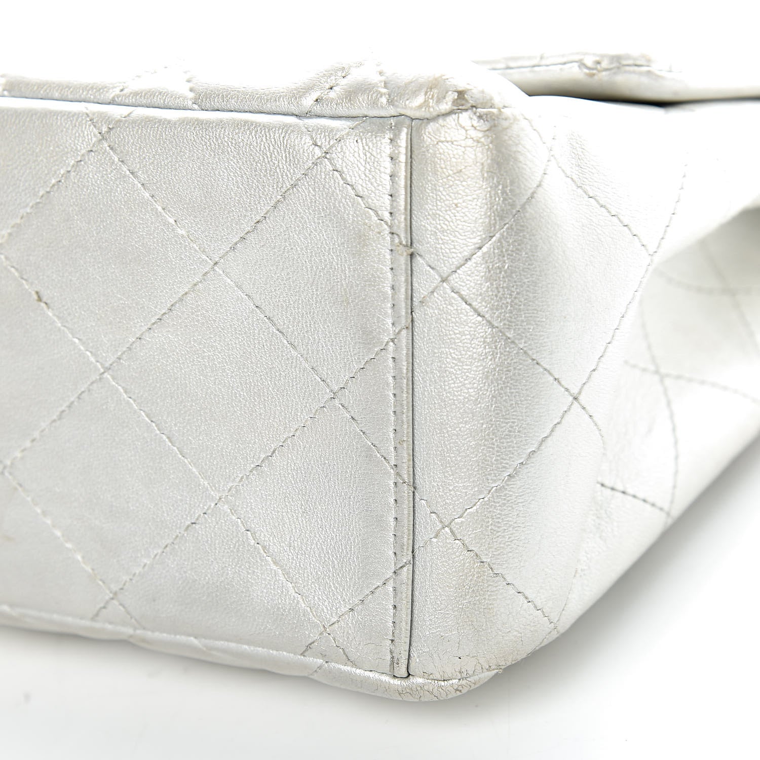 Chanel Metallic Lambskin Quilted Maxi Single Flap Silver 13 of 16