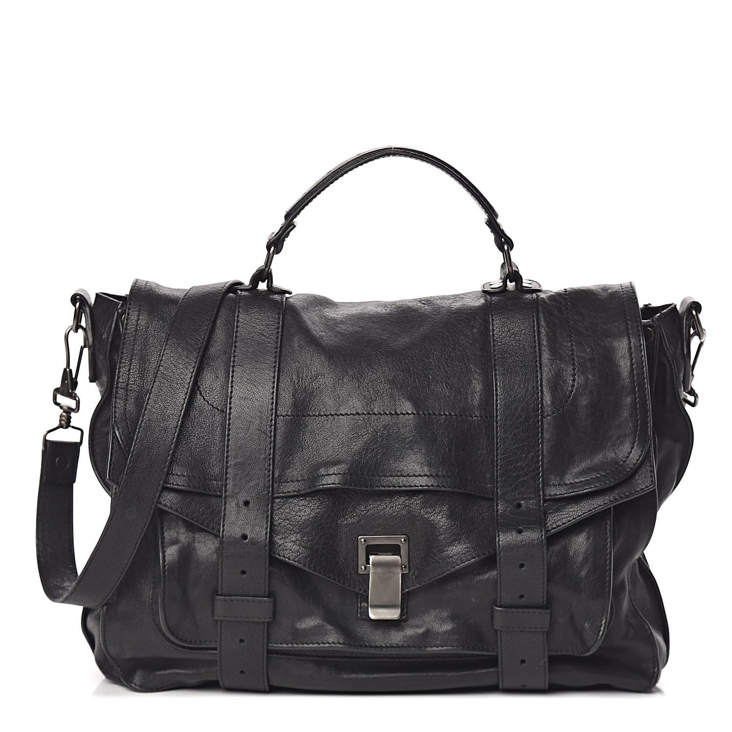 Lambskin PS1 Large Satchel Black