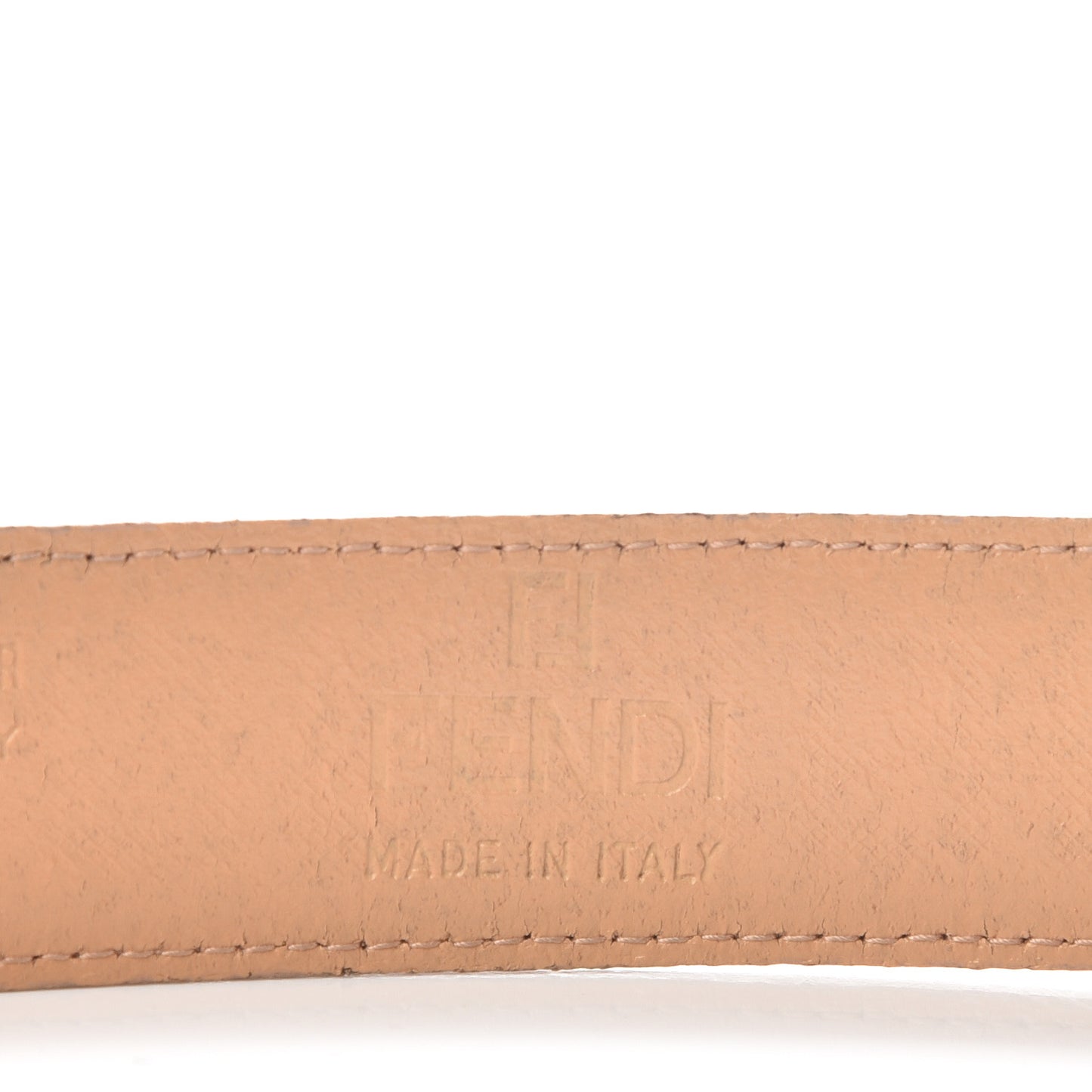 Calfskin FF Embossed Belt 90 36 Beige