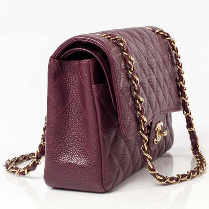 Chanel Caviar Medium Double Flap Plum 3 of 10