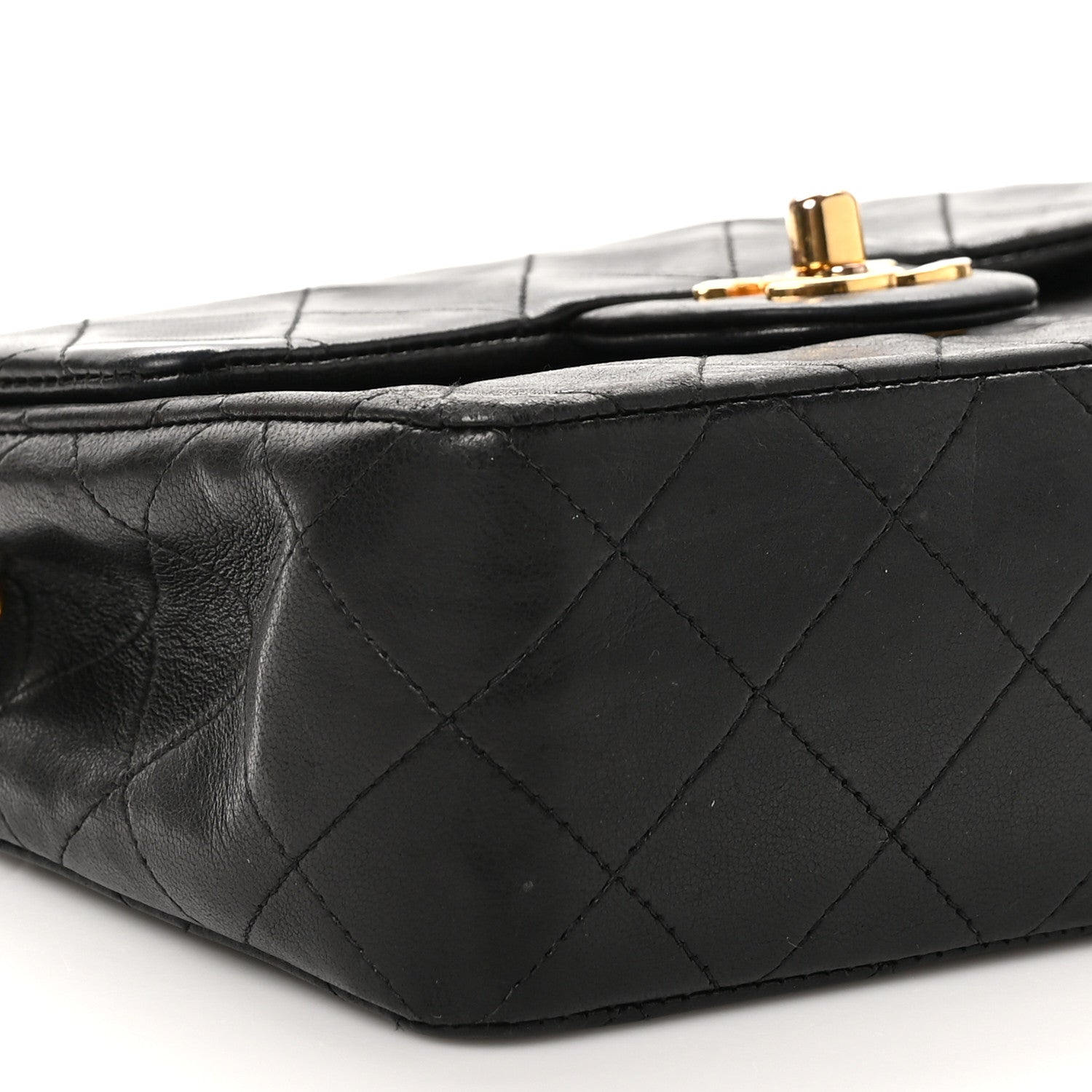 Chanel Lambskin Quilted Mini Square Flap Bag Black 9 of 10