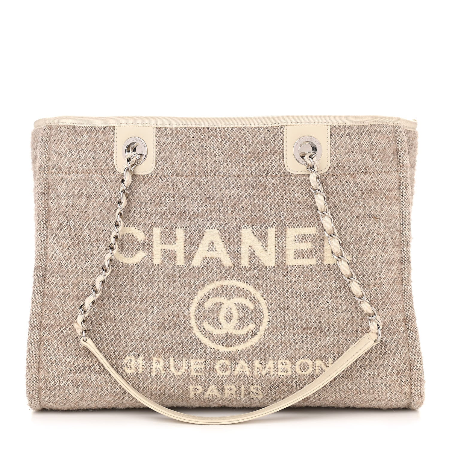 Chanel Mixed Fibers Small Deauville Tote Light Beige 1 of 9