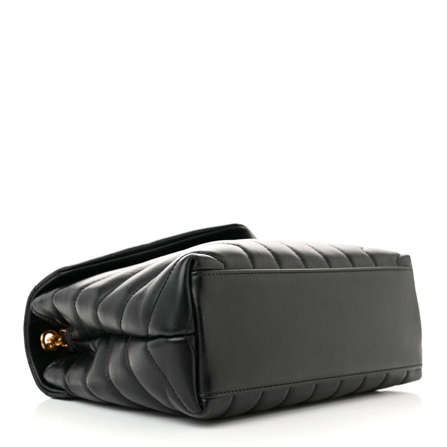 Calfskin Y Quilted Monogram Small Loulou Chain Satchel Black