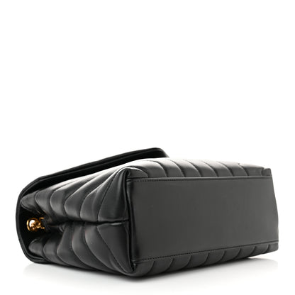 Saint Laurent Calfskin Y Quilted Monogram Small Loulou Chain Satchel Black 4 of 12