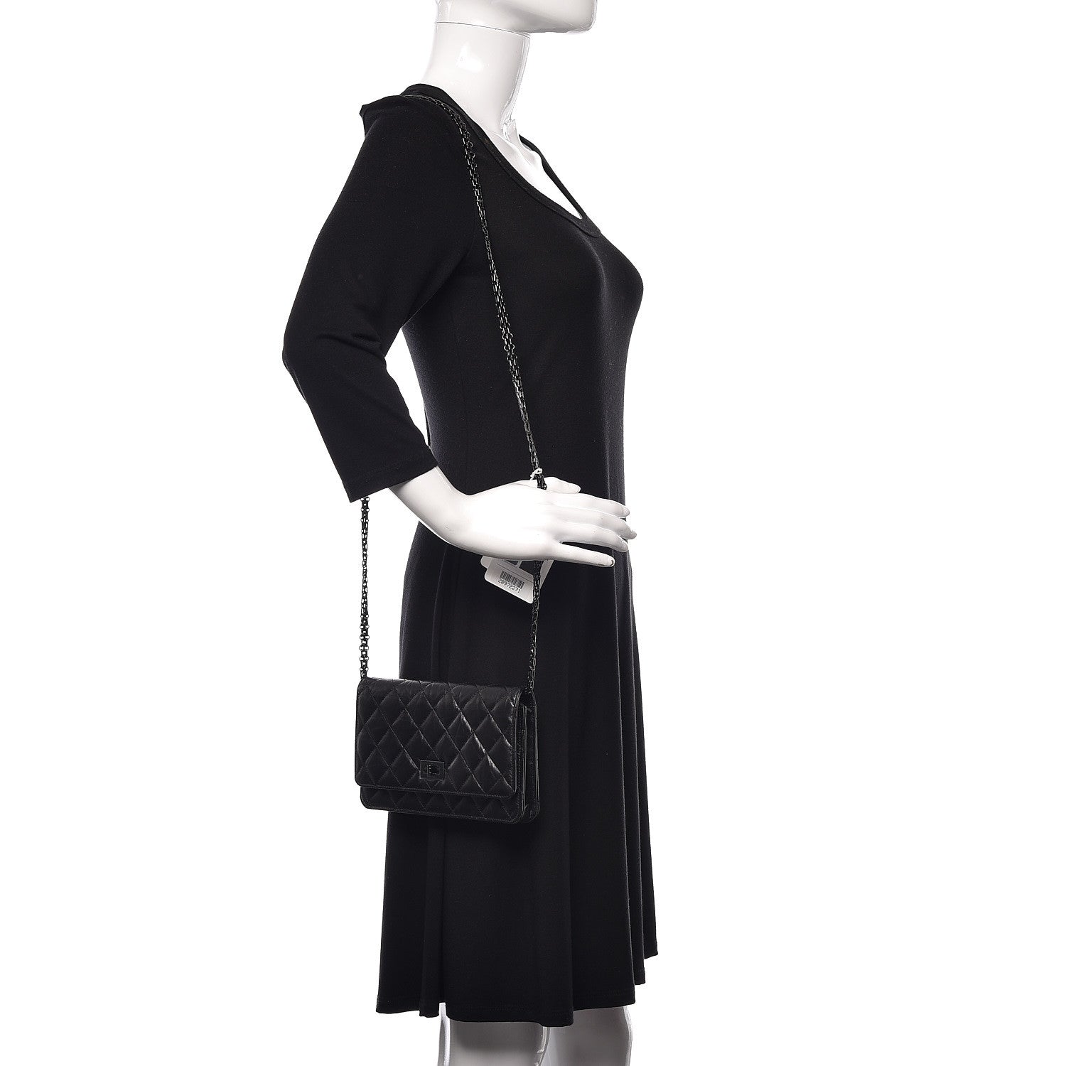 Chanel Aged Calfskin Quilted Reissue Wallet On Chain WOC So Black 2 of 11