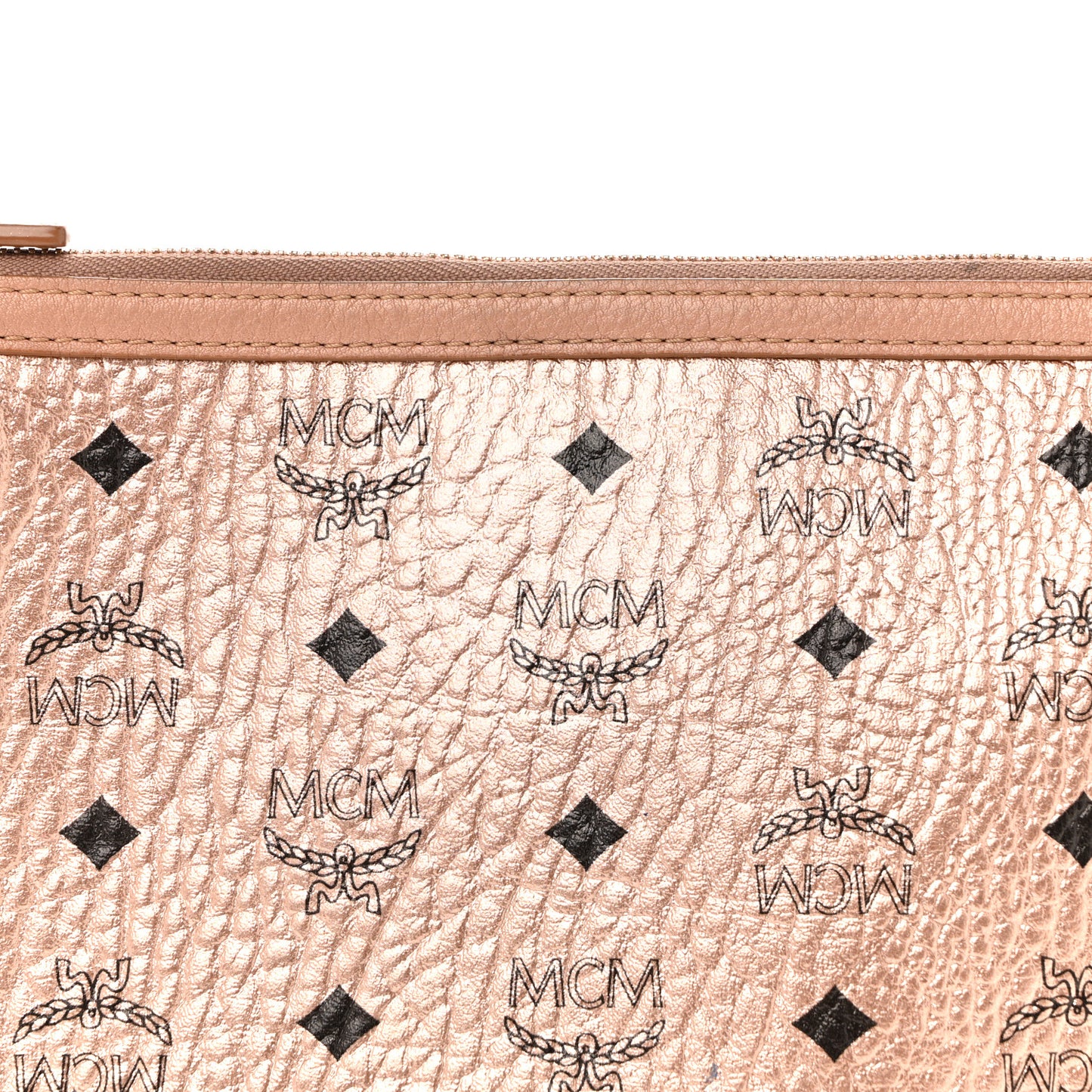 Metallic Visetos Liz Shopper Tote Pouch Champagne Gold