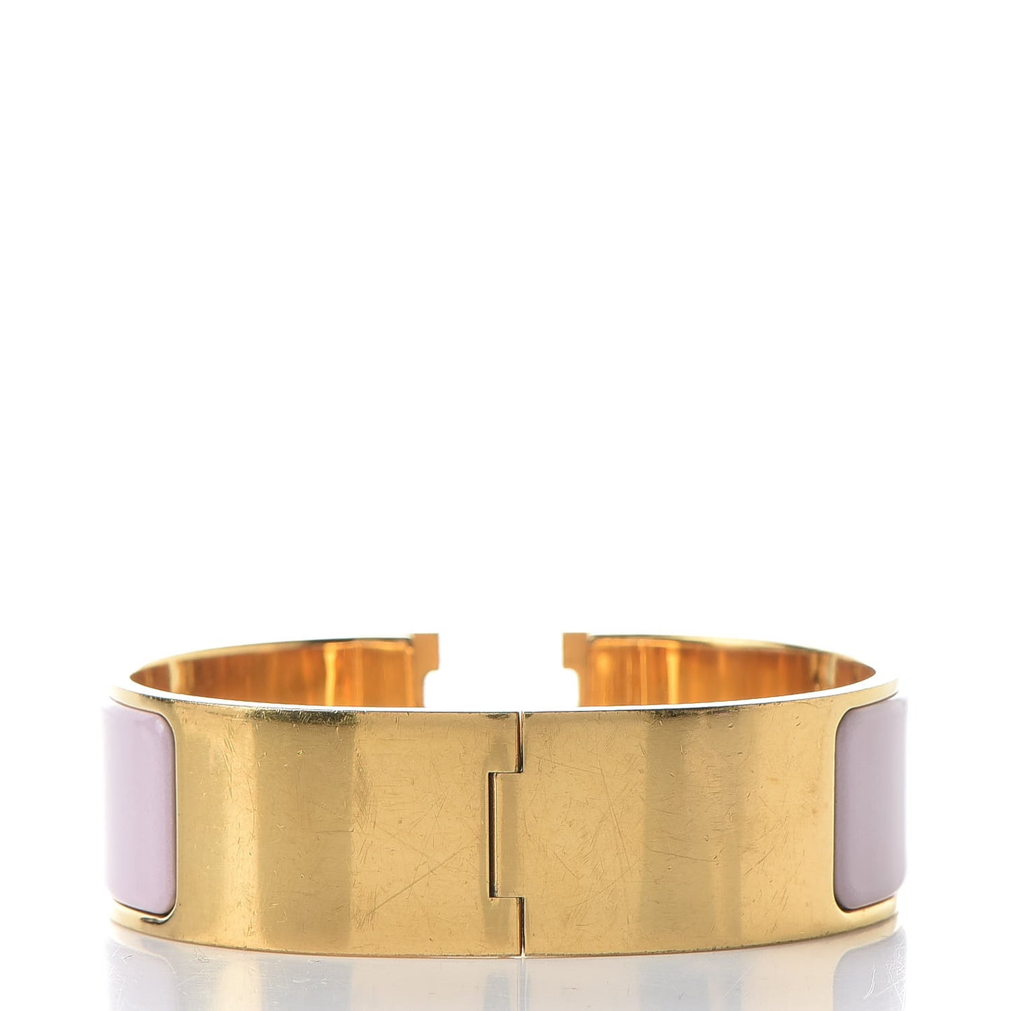 Enamel Wide Clic Clac H Bracelet PM Rose Poudre