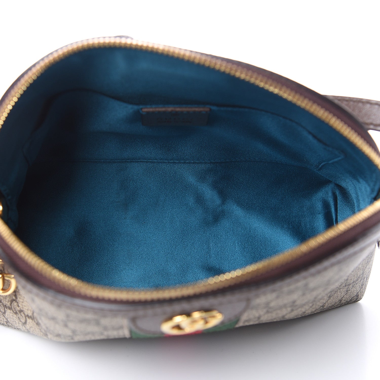 Gucci GG Supreme Monogram Textured Dollar Calfskin Web Small Ophidia Dome Shoulder Bag Beige Ebony New Acero 5 of 10