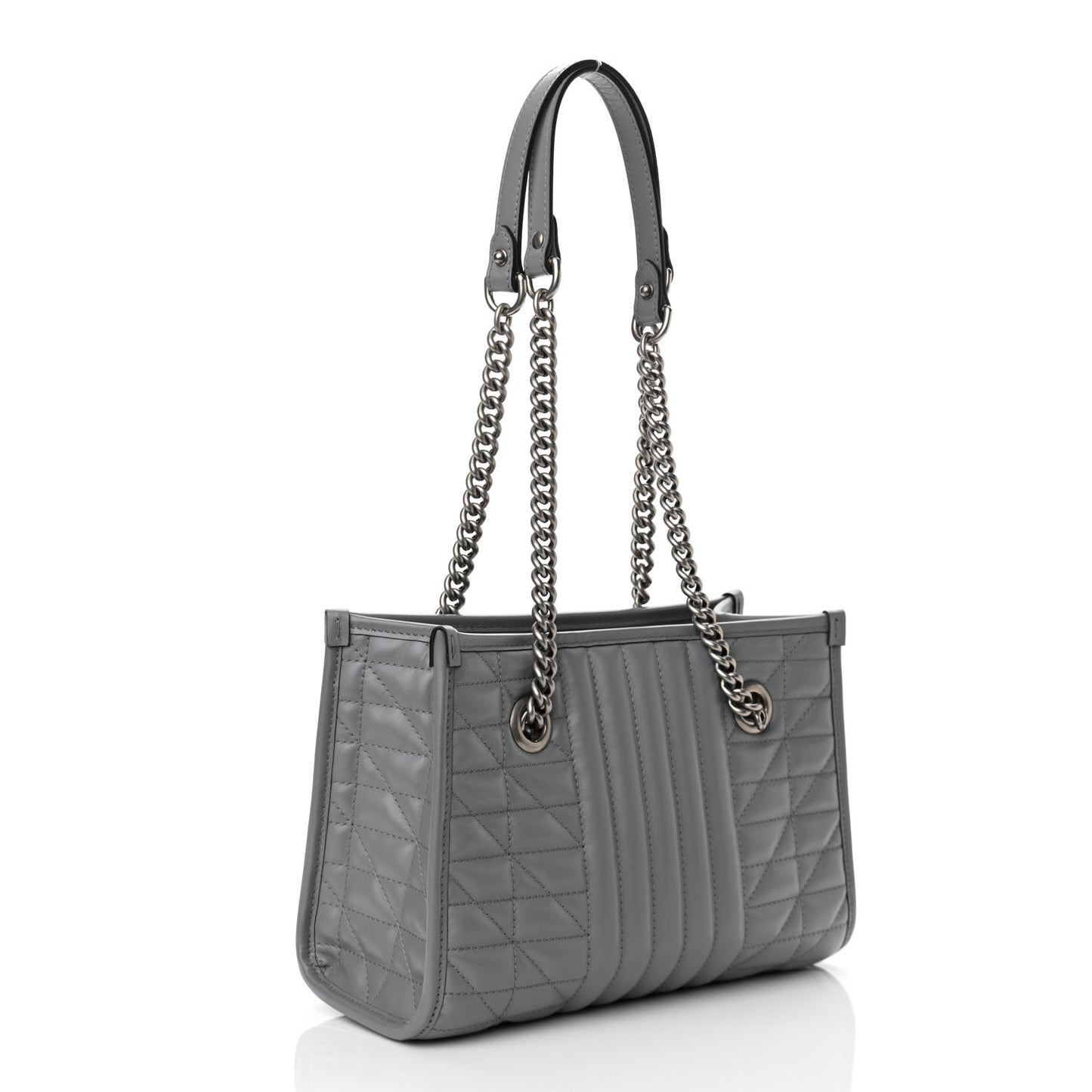 Calfskin Matelasse Aria Small GG Marmont Shoulder Tote Deep Grey
