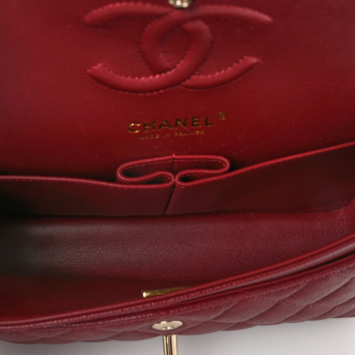 Chanel Caviar Quilted Small Double Flap Burgundy 5 of 11