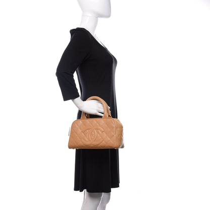 Chanel Caviar Quilted Small Bowler Beige 2 of 15