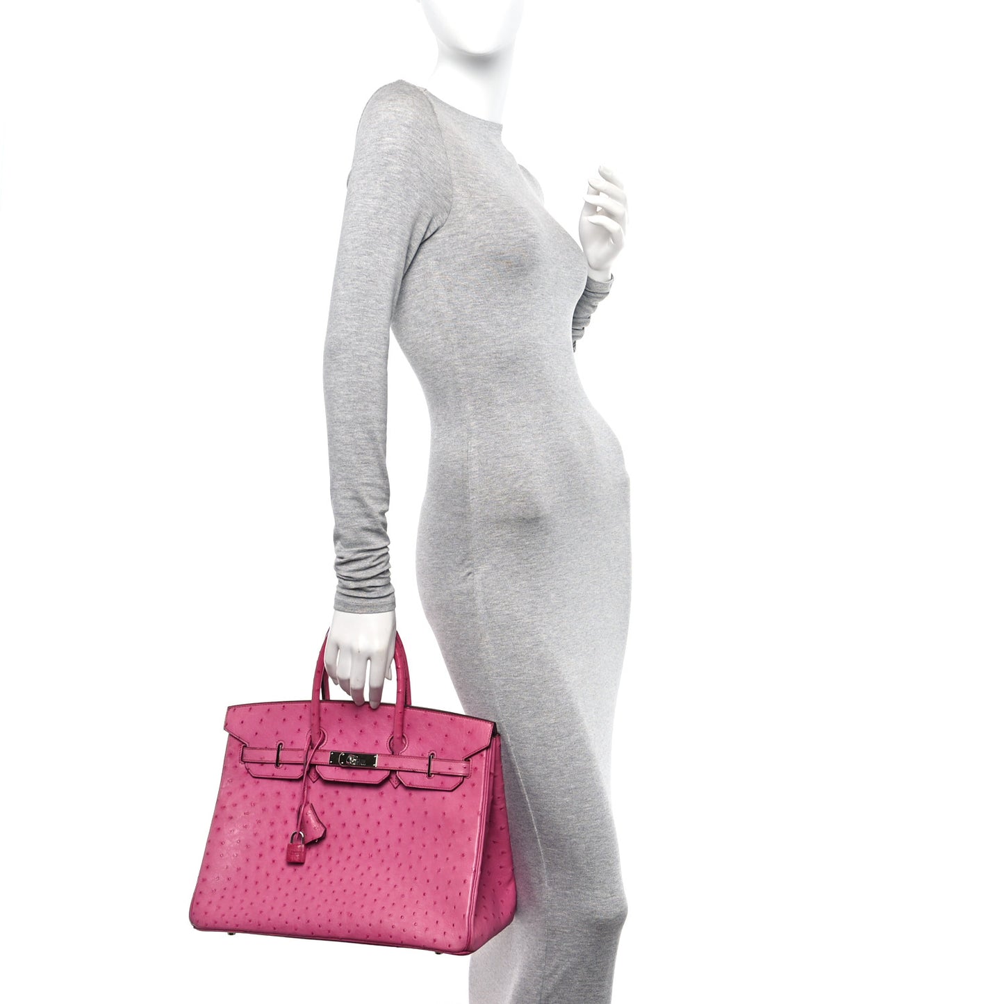 Ostrich Birkin 35 Fuchsia