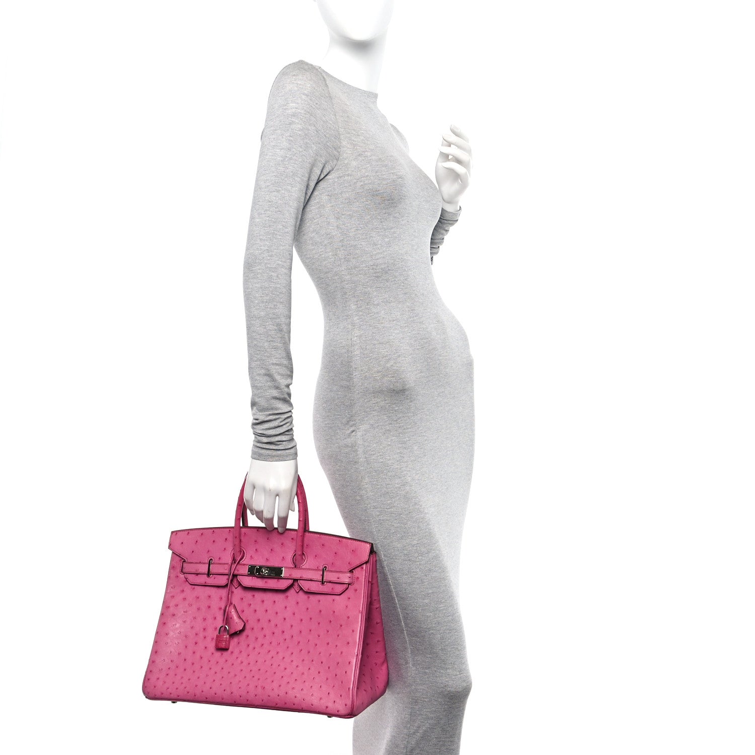 Hermes Ostrich Birkin 35 Fuchsia 2 of 13