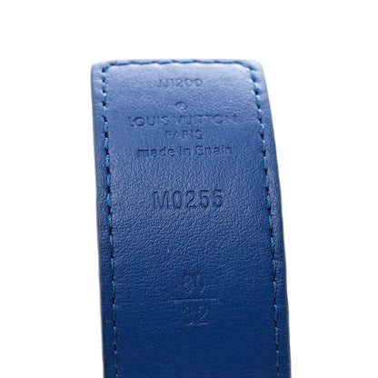Louis Vuitton Calfskin Monogram 30mm LV Initiales Reversible Belt 80 32 Blue 3 of 5