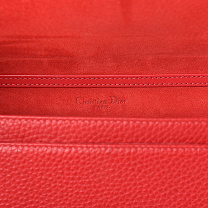 Christian Dior Grained Calfskin Diorama Wallet on Chain Pouch Red 6 of 10