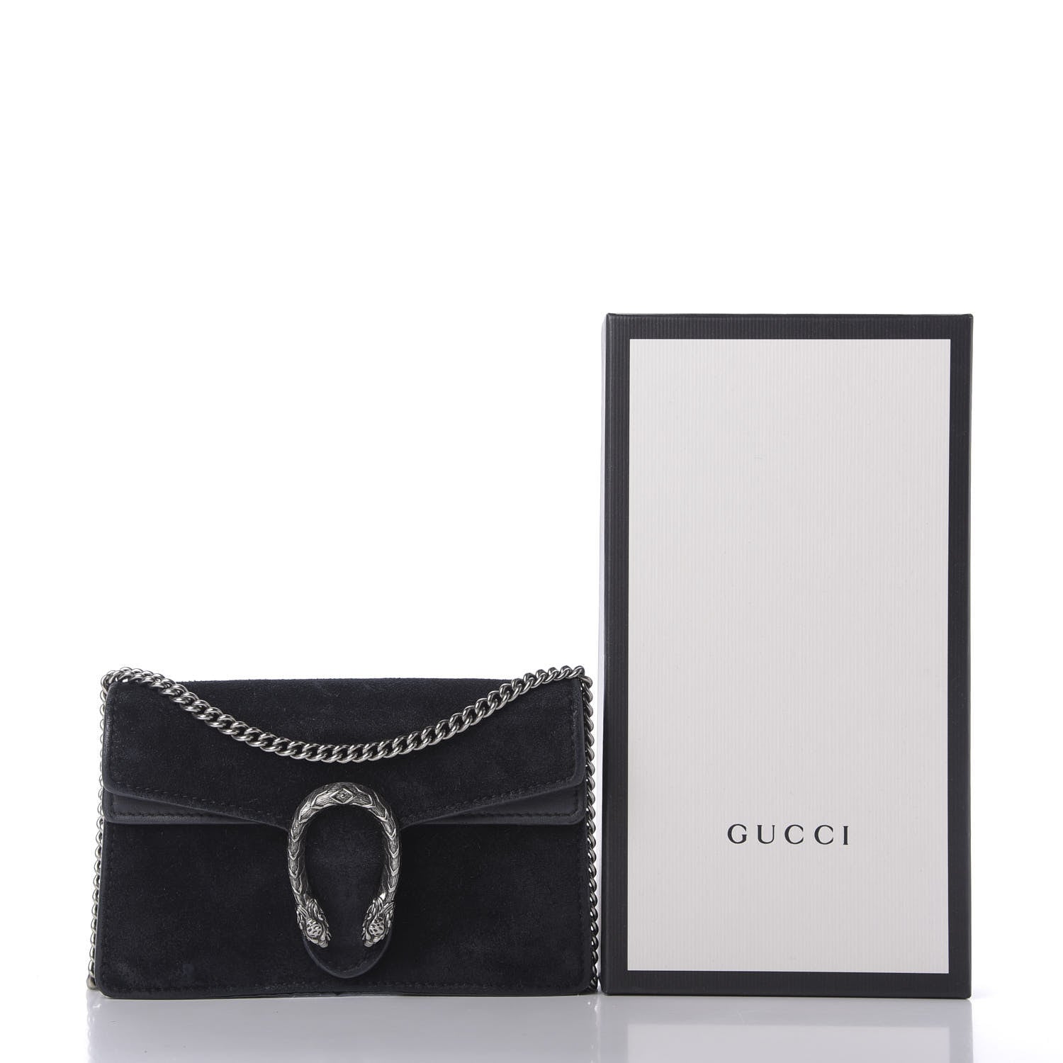 Gucci Suede Super Mini Dionysus Shoulder Bag Black 9 of 9