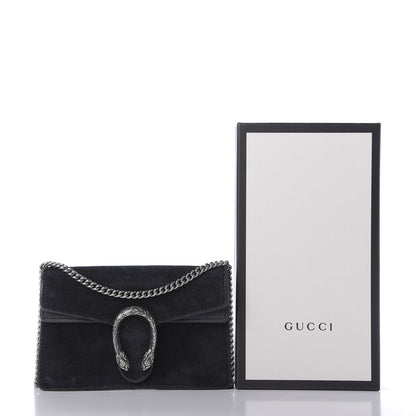 Gucci Suede Super Mini Dionysus Shoulder Bag Black 9 of 9