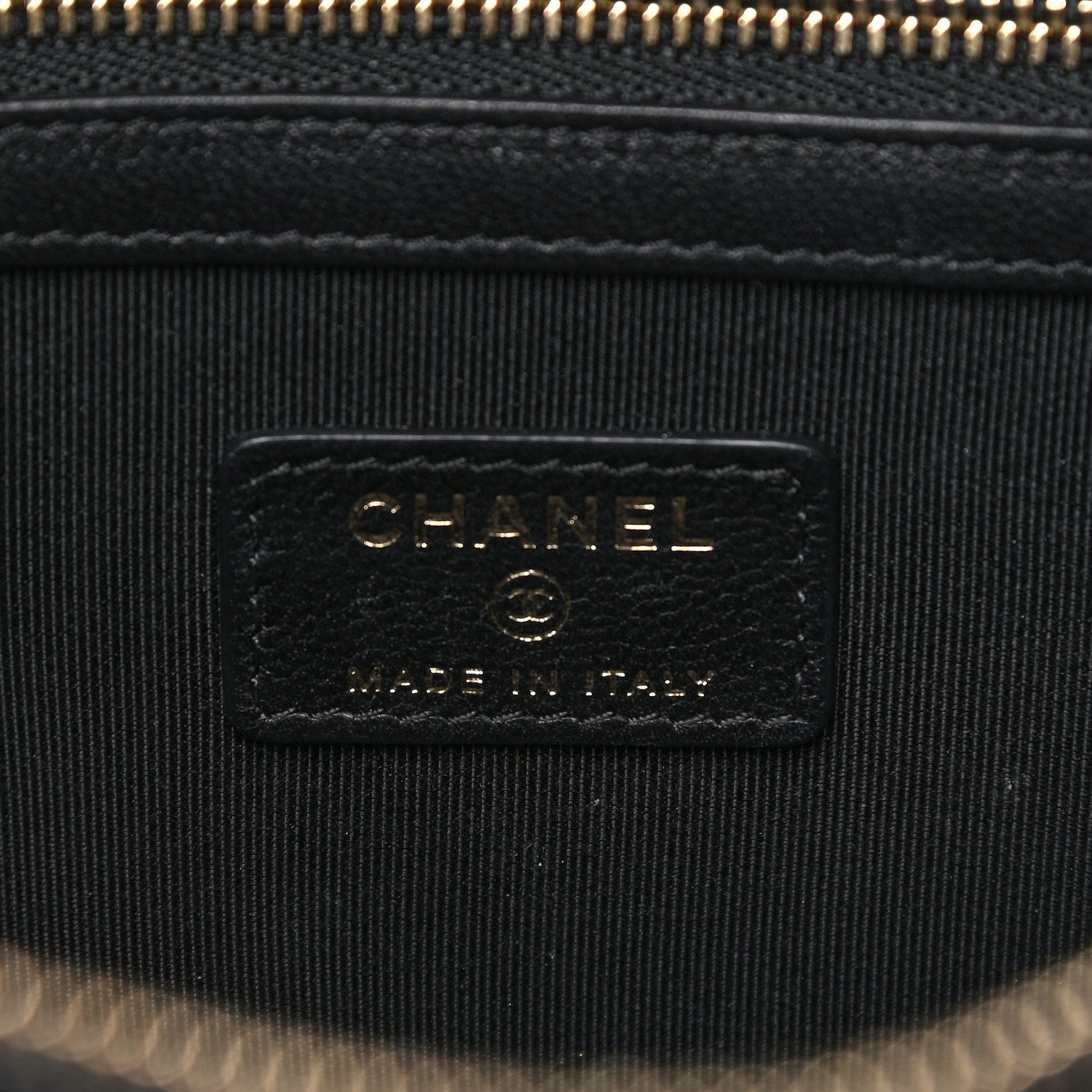 Chanel Aged Calfskin Chevron Quilted Medium Cosmetic Case Black 6 of 13