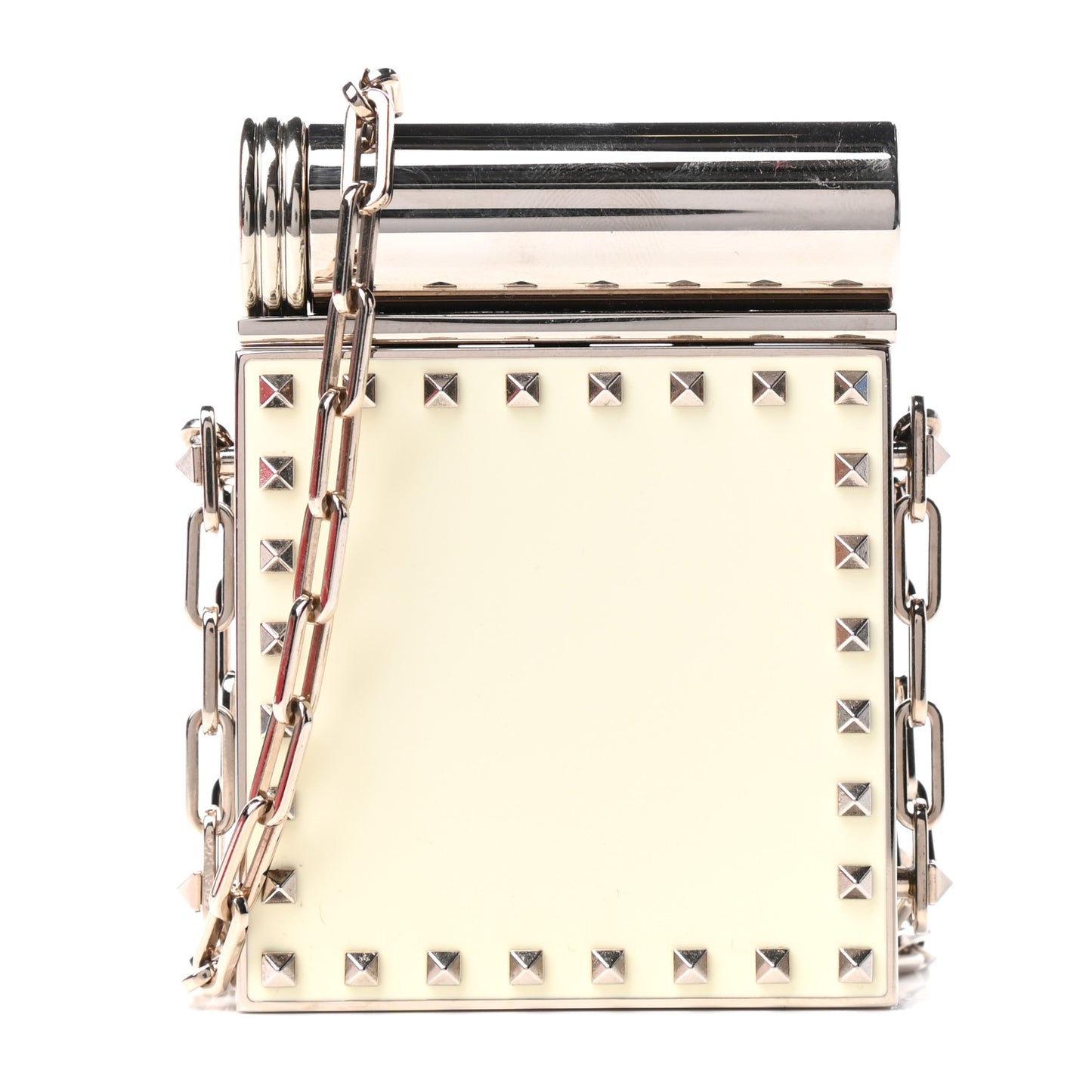 Rockstud Lipstick Holder Minaudiere Ivory