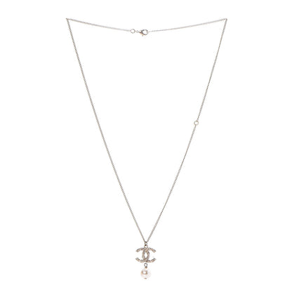 Chanel Pearl Crystal CC Drop Necklace Gold 5 of 5