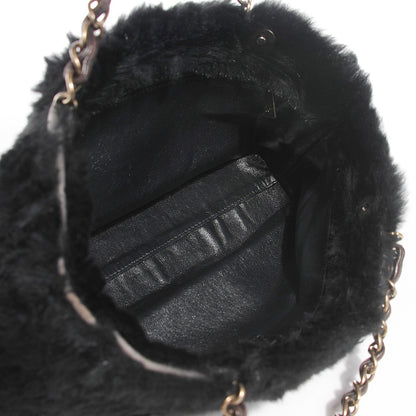 Chanel Rabbit Fur Shoulder Bag Black 5 of 9