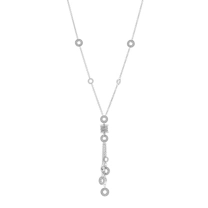 Bulgari 18K White Gold Diamond B.Zero1 Drop Necklace 1 of 4