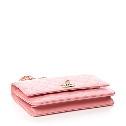 Chanel Lambskin Quilted Trendy CC Wallet On Chain WOC Pink 3 of 12