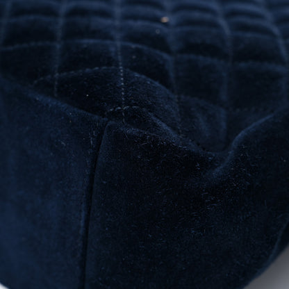 Saint Laurent Suede Mixed Matelasse Triquilt Large Monogram Envelope Satchel Navy Blue 11 of 17