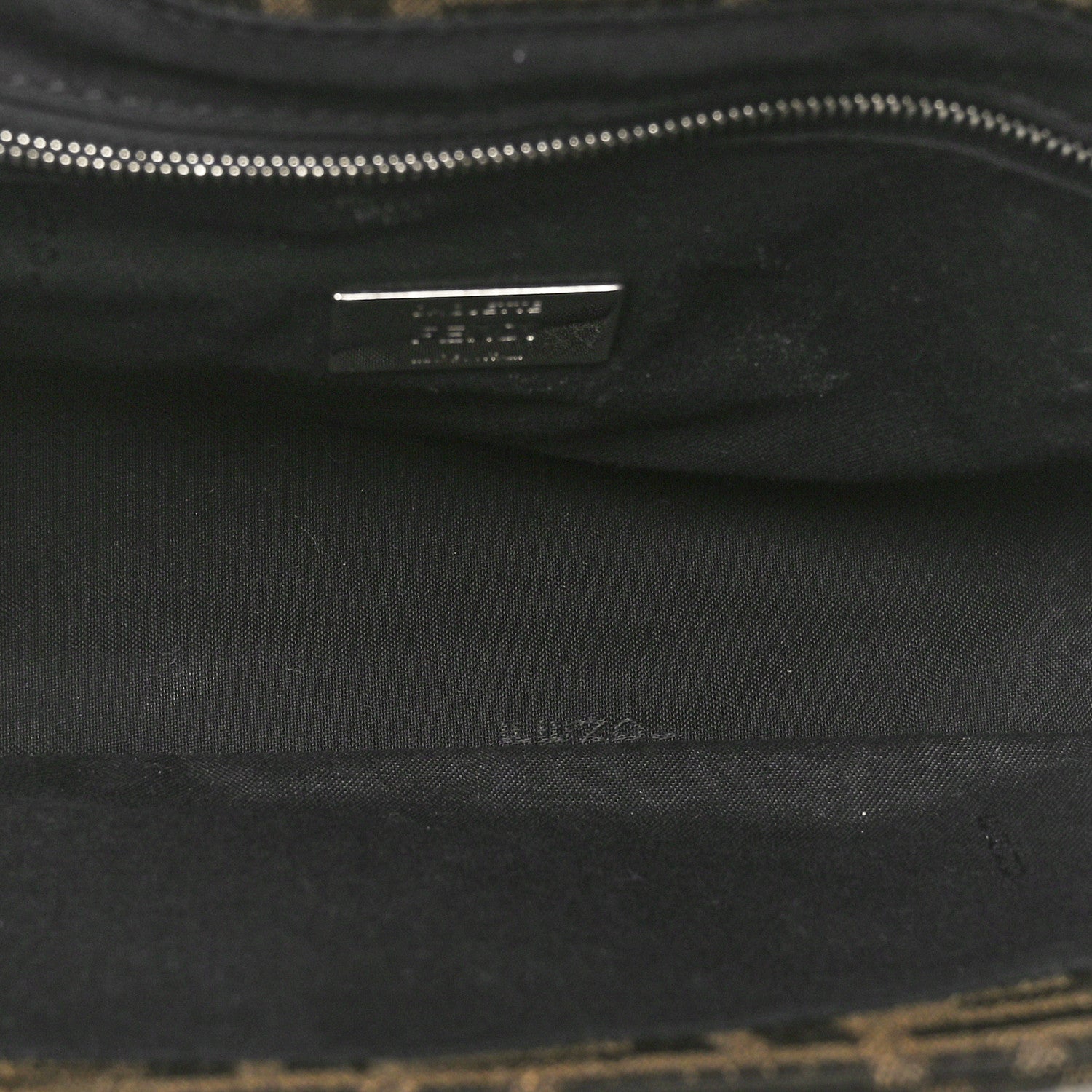 Fendi Fabric Jacquard F Paillettes Vitello Cover FF 1974 Embroidered Baguette Tobacco Moro Argento 5 of 11