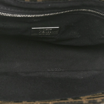 Fendi Fabric Jacquard F Paillettes Vitello Cover FF 1974 Embroidered Baguette Tobacco Moro Argento 5 of 11