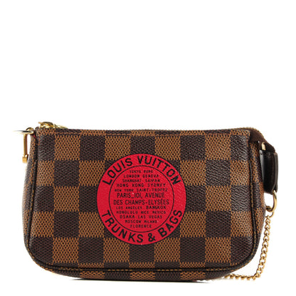 Louis Vuitton Damier Ebene Complice Trunks and Bags Mini Pochette Accessories Red 1 of 7
