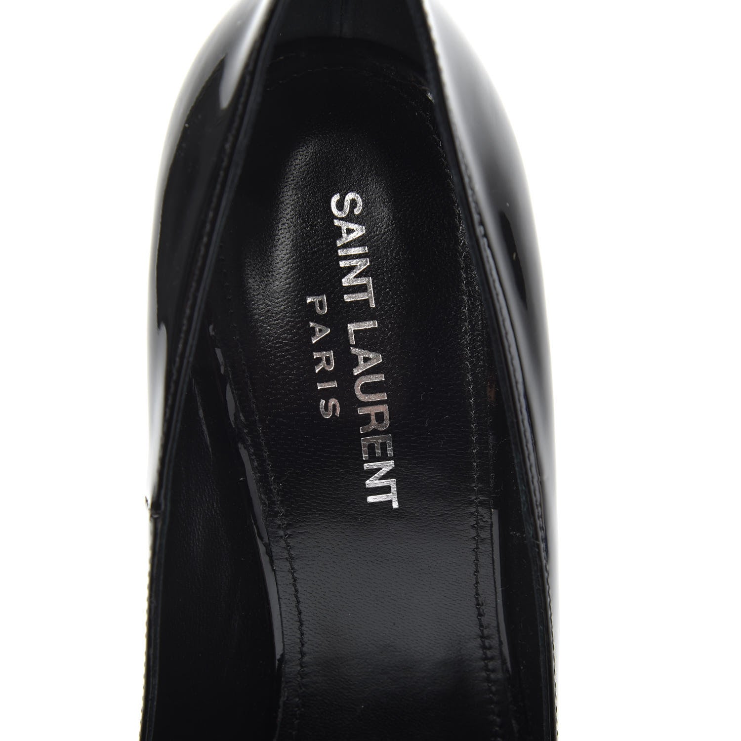 Saint Laurent Patent Opyum 110 Pumps 38 Black Silver 6 of 8