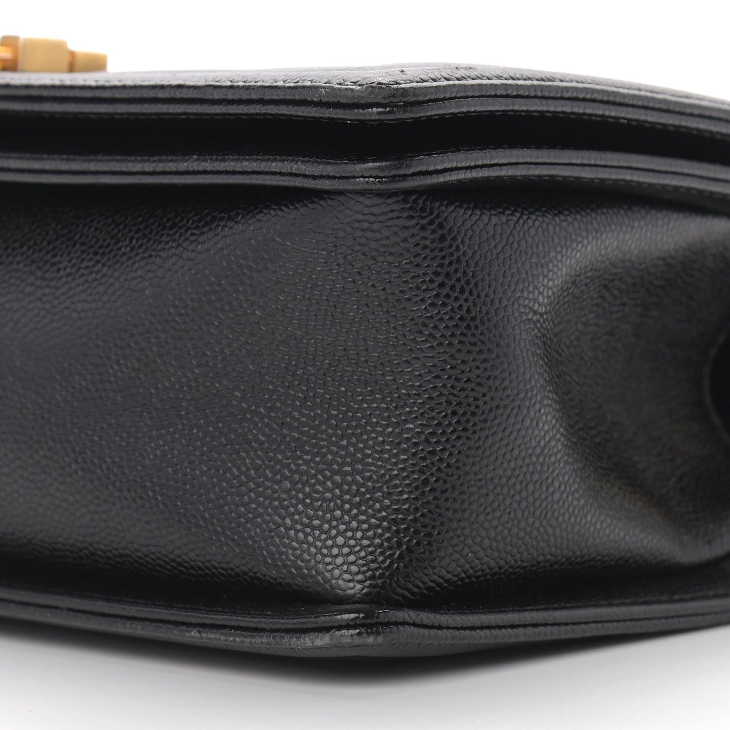 Caviar Chevron Quilted Medium Boy Flap Black