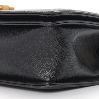 Chanel Caviar Chevron Quilted Medium Boy Flap Black 10 of 10
