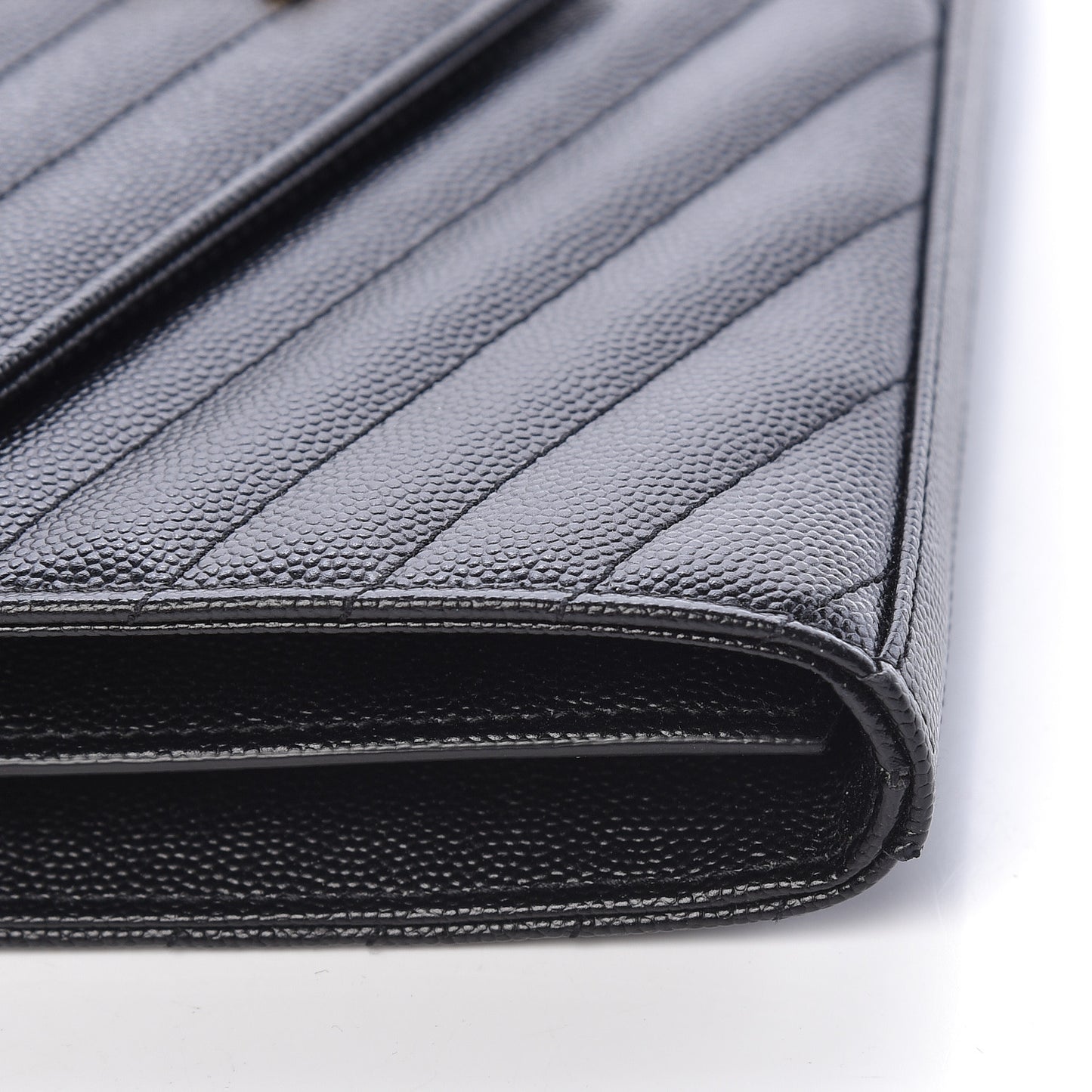 Grain De Poudre Matelasse Chevron Monogram Chain Wallet Black