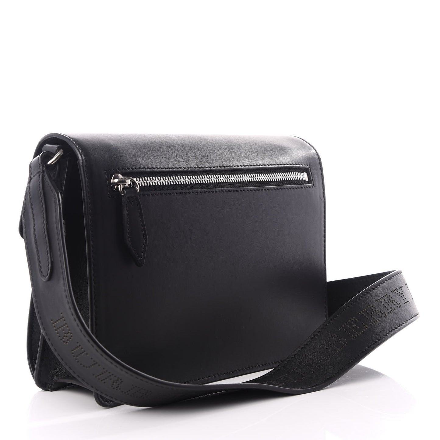 Calfskin Perforated Small Macken Crossbody Bag Black