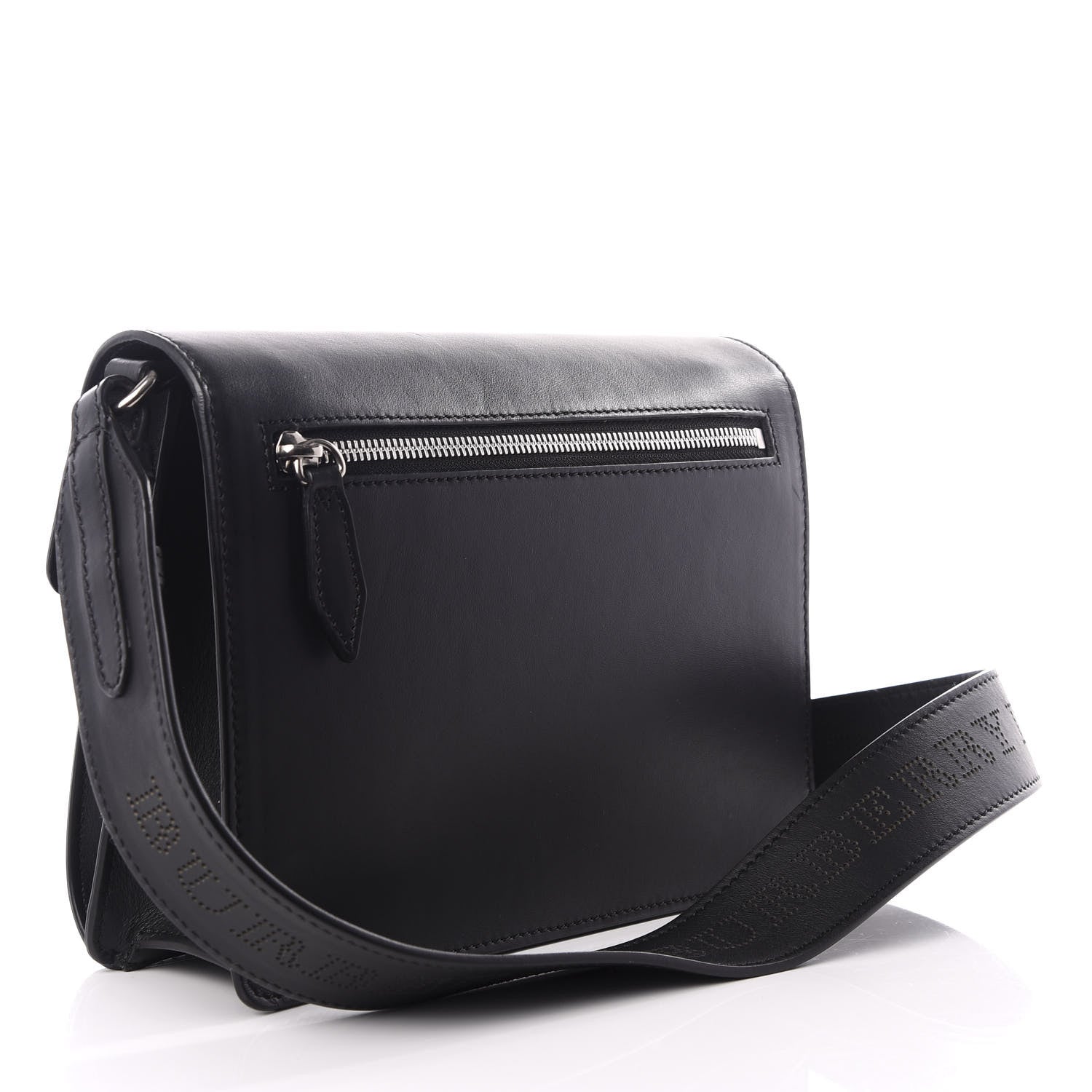 Burberry Calfskin Perforated Small Macken Crossbody Bag Black 2 of 8