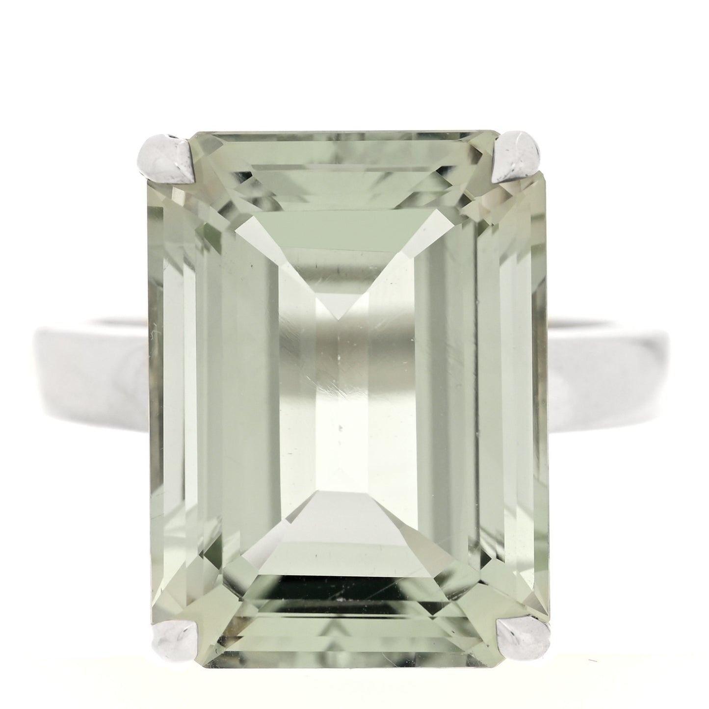 Sterling Silver Prasiolite Sparklers Cocktail Ring 52 6