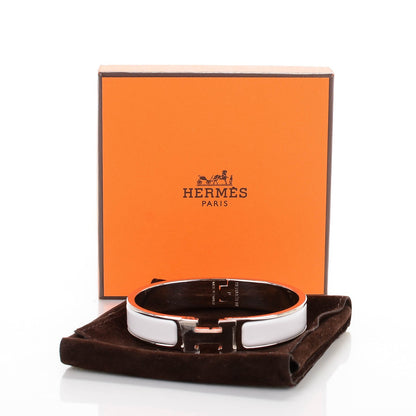 Hermes Enamel Narrow Clic Clac H Bracelet GM White 6 of 6
